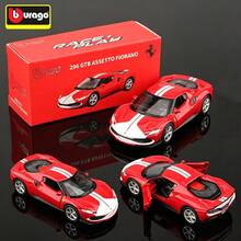 Burago 1:64 比例合金壓鑄車模  296 GTB-紅色，創意口袋車模型玩具、人偶與禮品 - 296 GTB-Red - 查看 1