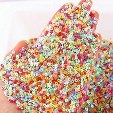 3mm Mini Tiny Flat Round Sequin Paillettes Round Loose Sequins Colorful PVC Iridescent Applique Large Spangle Craft Loose Sequin For Sewing Craft DIY Embroidery Ornament Supply - 3mm - View 4