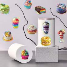 50Pcs Dopamine-Boosting Food Stickers, Dessert Bread Aesthetic Stickers Pack, Decor For Journal, Envelope, Mug, Scrapbook & Food Lover Crafts - Multicolor - View 8