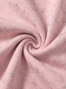 1pc Girls' Autumn/Winter Washed Hooded Sweatshirt, Full Zip Design, Soft & Comfortable, Casual Versatile Top For Young Girl' Outings And Daily Wear - Pink - View 6