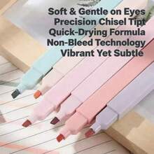 Set Of 12 Soft-Tip Markers In Morandi Colors; High-Capacity And Leak-Proof; Multi-Purpose And Suitable For Note-Taking, Journaling, Doodling, And Painting; Ideal For Students, Teachers, And Office Workers; A Back-To-School Essential. - A - View 2