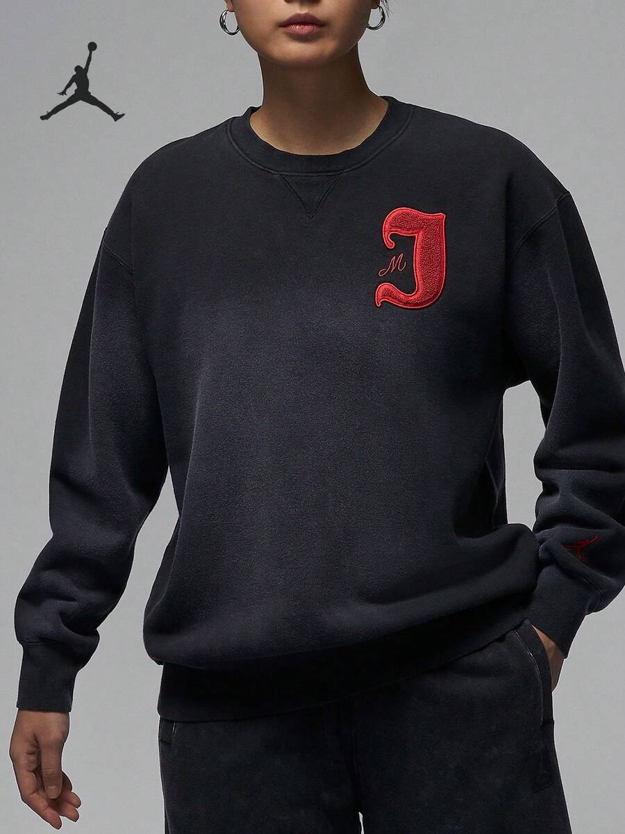 Nike/JORDAN Women's Knit Fleece Crew Neck Sweatshirt FV7066-010 - FV7066-010 - View 1