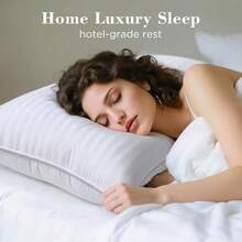 Bantal Tidur Standar Bergaya Hotel Mewah, Bantal Leher Lembut dan Nyaman dengan Dukungan yang Kokoh, Bantal Tidur Serbaguna untuk Tidur Miring, Telentang, dan Tengkurap, Hadiah Perlengkapan Tidur Rumah yang Praktis untuk Pria dan Wanita - Putih - View 8