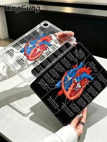 Kingsung Heart Pattern Y-Shaped Folding Acrylic Tablet Case Compatible With Samsung Tablets/Pad Mini6/7/9.7/10.2/10.5/10.9/12.9/Pro 11, 10th Generation, Protective Cover Supports Multi-Angle Adjustment, Six Ways To Place The Bracket, Built-In Pen Slot, Anti-Drop Protection, Automatic Wake/Sleep.Compatible With Kindle Paperwhite 12th Gen 2024/11th Gen 2022,Clara Colour. - Multicolor - View 3