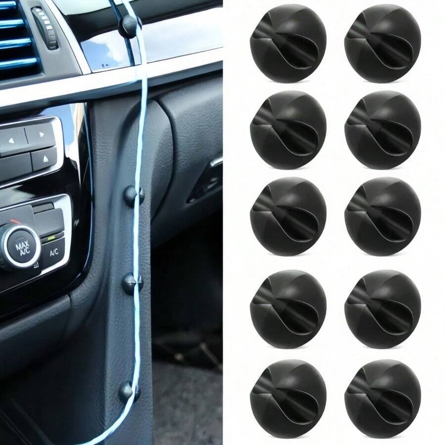 10pcs Car Dashboard Cable Clips Set - Simplify Charging And Audio - Multi-Functional Organizer Clips, Create A Tidy Car Interior, Ensure Phone Charging