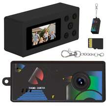 X7 Mini Pocket Camera, 1080P Video & 12MP Photo, 0.98" Screen, 5 Filters (Red Green Blue B&W Yellow), Keychain Design, Memory Card Required, Portable Travel Vlog Camera For Outdoor Adventures, Daily Carry & Life Recording, 200mAh Battery - View 18