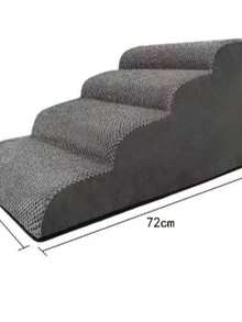 Pet Bedside Stairs, Dog Teddy Climbing Ladder, Cat Up & Down Bed Small Staircase - Light Grey - View 10