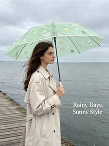 Cute Transparent Folding Umbrella, Printed With Playful Cat And Fruit Patterns, Lightweight And Portable, Suitable For Outdoor Travel And Camping, Reliable Rain Protection, Adorable Companion For Rainy Day Adventures - Automatic Umbrella - View 10