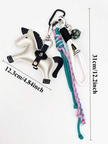 Gantungan Tas Happy Little Pony, Aksesori Tas Dadu Keberuntungan dengan Arti "Uang Segera Datang", Liontin Gantungan Ransel, Aksesori Wanita Gaya Tali yang Menawan, Bahan Kulit PU, Dekorasi Ruangan, Gantungan Ponsel, Hadiah dan Kado Liburan - MultiWarna - View 8