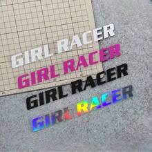 Female Racer Creative Text Car Sticker Electric Car Motorcycle Rear Window Colorful Laser Sticker - A - View 1