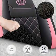 5PCS/2PCS Pink Crown Pattern Car Floor Mats - Printed Design, Universal Car Mats, Easy-Clean Polyester Pads - All-Weather Use, Suitable For Sedans, Trucks, Suvs - Ideal Gift, Car Interior Additions - A - View 3