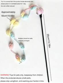 2pcs Cat Teaser Wand With Bell, Self-Entertainment Pet Toy - Multicolor - View 7
