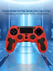 Compatible With PlayStation 4, Thickened Silicone Controller Cover, Dual-Color Design, Anti-Drop Anti-Slip Anti-Scratch Anti-Sweat, Enhanced Gaming Control Feel, Practical Gaming Accessory - View 5