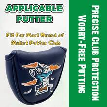 1 pièce Housse de tête de putter de golf pour DF3 - Fermeture à crochet et boucle, étui en PU résistant aux rayures avec doublure moelleuse & design de dessin animé mignon, tête de club bleue (Compatible avec le modèle de putter DF3) - Bleu azur - Voir 5