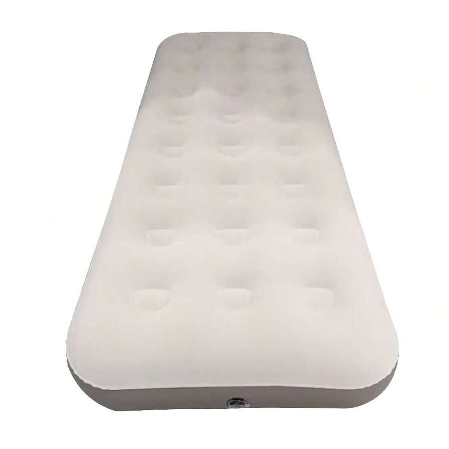 1 Single Inflatable Bed, Portable Outdoor PVC Air Mattress, Single Extra Large Inflatable Sleeping Pad, Camping Air Mattress - Apricot - View 1