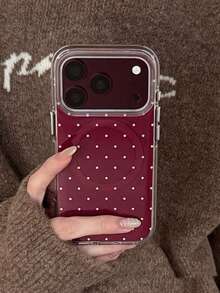 Elegant Cherry Red Polka Dot Ins Korean Style Magnetic Phone Case Compatible With Iphone 17, 18 Pro, 18 Pro Max, 16 Pro, 17 Pro Max Full Coverage Protective Cover - Multicolor - View 5