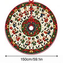 1pc Nutcracker Band Performance Pattern Christmas Tree Skirt, Elegant Color Holiday Decor, 5 Sizes, Unisex Holiday Gift, Suitable For Home And Party Christmas Home Decoration - Nutcracker Band Performance - View 15