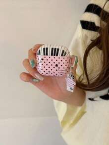 Polka Dot Patchwork Piano Key Musical Note Pro3 Apple 2 New 3/4/Pro/Pro2 Generation Pods Protective Case Earphone Shell Pro5 - Pink - View 15