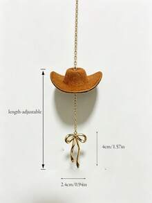 1pc Western Cowboy Hat Bow Pendant Car Interior Hanging Decoration, Car Decoration Accessory, Car Interior Ornament - A - View 7
