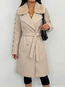 Women Winter Coats - Cream - View 1