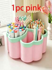 Rotating Desktop Storage Box Large Capacity Pen Holder For Men And Women Makeup Brush And Pen Holder Combination For Back To School Gift Home Livingroom Bathroom Travel Vocation Paty Favor Daily Indoor Essential Accessory - Multicolor - View 13