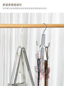 Multifunctional Iron Art Bag Rack Belt Scarf Hook Space-Saving Home Closet Storage Scarf Belt Rack - Black - View 2