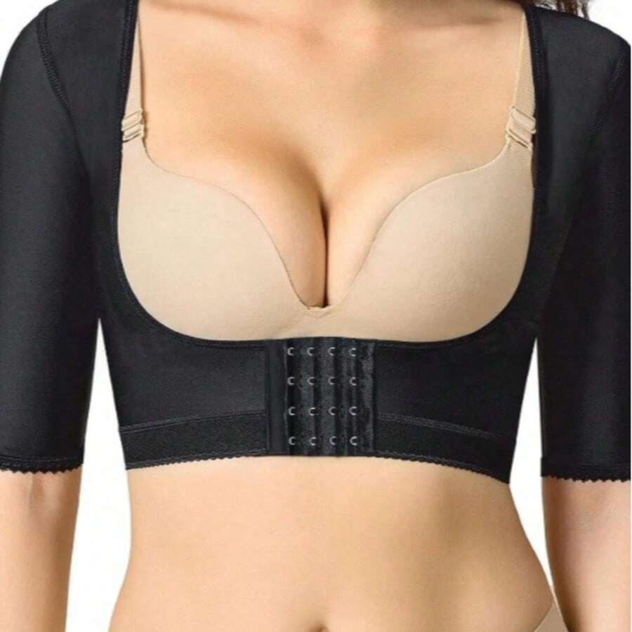 Women's All-Season Wear-Resistant Nylon U-Shaped Chest Support Adjustable Buckle Design Mid-Sleeve Arm Shaping Suitable For Daily Use - Black - View 1