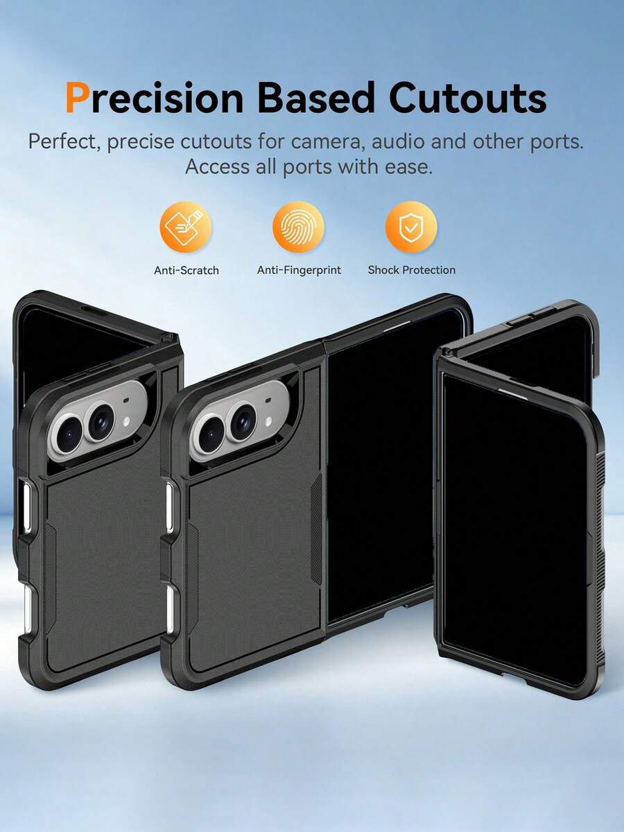 Luxury Armor Two-Layer Protection Phone Case Compatible With IPhone Duo 18 Ultra 18 Fold Box Hard Plastic Shockproof Bumper Back Cover - Black - View 1