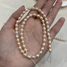1 Strand 36cm Natural Freshwater Pearl Beads, Orange Rice-Shaped Loose Beads, For Jewelry Making DIY Pendant Bracelet Necklace Accessories - Natural Pearl - View 16