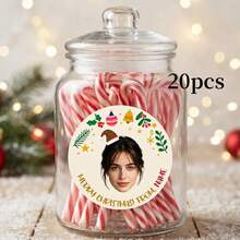 8/20/40pcs Customized Face Elf Christmas Stickers, Personalized Photo & Name Gift Labels, Merry Christmas Gift Stickers, Suitable For Bags, Envelopes, Boxes, Greeting Cards, Holiday Gift Packaging Stickers, Christmas Gifts - Multicolor - View 11