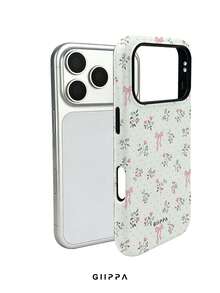 GIIPPA 1pc Yellow Background & Bow Branch Pattern Design Phone Case Compatible With Iphone 17 Pro Max, Compatible With IPhone 16 Pro Max, 15 Pro Max, 14 Pro Max, 11/12/13/14/15/39 Pro Max Plus, Korean Style High-End Fashion Fun Elegant Design Suitable For Men And Women, Perfect Gift For Girlfriend On Christmas, Valentine's Day, Easter, Wedding Season And Birthday! - Multicolor - View 3