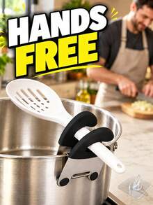 Minimalist Kitchen Utensil Holder, Sturdy Placement For Spatulas And Ladles, Heavy Duty Heat Resistant Pot Rim Clip, Suitable For Professional Chefs And Food Enthusiasts, Multi-Functional Rust-Proof Ladle Rack, Cooking Gadget, Kitchen Accessory, Kitchen Storage, Home Decor - Multicolor - View 12