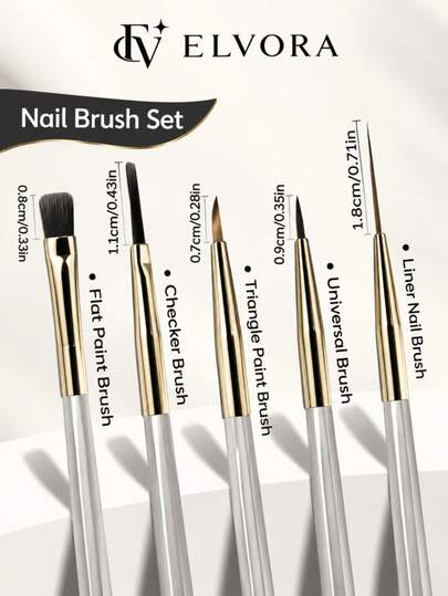 Set Kuas dan Pena Kuku untuk Nail Art, Kuas Lukis dan Alat Kuku Halus, Cocok untuk Garis Tipis, Kotak-kotak, Bunga, Ombre, dan Desain French Manicure, Kuas Multifungsi untuk Gel Polish, Nail Art DIY, Melukis Kuku, Dekorasi, Penggunaan di Rumah dan Salon
