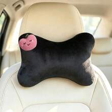 1pc Cute Cartoon Apple Car Headrest Neck Pillow, Cartoon Embroidered Plush Headrest, Provides You With A Comfortable Driving Experience - A - View 8