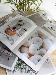 Minimalist English Magazine Photography Backdrop Live Streaming Photo Props Street Style Model Room Homestay Decor Display, Decorative Coffee Table Bookshelf Display - Fashion Magazine Book Home Plant Pattern Design For Home - Picture Color - View 8