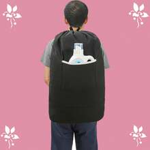 Canvas Storage Bag Backpack Laundry Bag Backpack Storage Bag Thickened Canvas Storage Bag With Drawstring Storage Bucket - Black - View 3