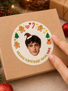 8/20/40pcs Customized Face Elf Christmas Stickers, Personalized Photo & Name Gift Labels, Merry Christmas Gift Stickers, Suitable For Bags, Envelopes, Boxes, Greeting Cards, Holiday Gift Packaging Stickers, Christmas Gifts - Multicolor - View 9