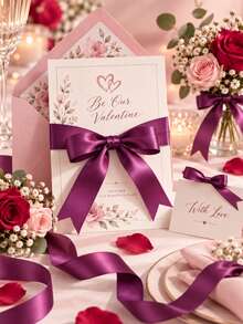 Deep Purple Encrypted Single-Sided Satin Ribbon 10 Yards (0.6/1.0/1.5/2.0/2.5/4.0cm) Multiple Sizes Available, Suitable For Valentine's Day Decoration, Fresh Flower Binding, Evening Party, Wreath, Gift, Greeting Card Embellishment, Without Paper Support Roll - Sauce Purple - View 6