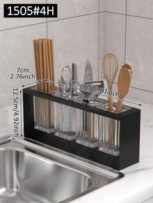 Kitchen Sink Organizer Rack, Self-Draining Kitchen Utensils And Tableware Holder, Flat Compartment Cutlery Storage Box, Kitchen Sink Knife Fork Chopstick Organizer, Flat Kitchen Utensils Storage Box, Kitchen Essential - Multicolor - View 15