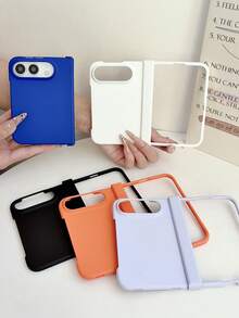 純色親膚觸感轉軸保護殼，相容 iPhone Duo 18 Ultra 18 Fold，防震摺疊手機保護套 - 藍色 - 查看 6