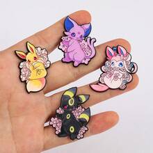 Anime Character Enamel Brooch, Cute Pikachu Eevee Charmander Metal Lapel Badge, Cartoon Collectible Backpack Accessory, Fan Gift - Multicolor - View 8