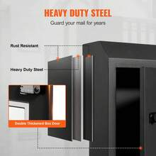 Through The Door Key Drop Box, Heavy Duty Steel Through The Door Mailbox With 12" Combination Lock, Mail Drop Box, Black - 12" - View 4