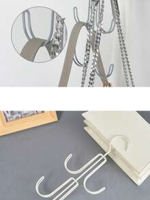 Multifunctional Iron Art Bag Rack Belt Scarf Hook Space-Saving Home Closet Storage Scarf Belt Rack - Black - View 3