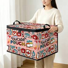 Medical First Aid Box Dinosaur World Travel Print Foldable Storage Box, Zippered Hand-Carry Storage Bin, Upgraded Fabric Large Capacity Organizer, Suitable For Closet, Dorm, Underbed Storage, Organizing Clothes, Bedding, Toys, Miscellaneous Items, Home Moving Organization Storage Box - Multi-color - View 4