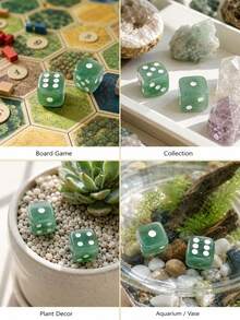 1/3/5 Pcs Natural Crystal Dice Set, Rose Quartz, Tiger's Eye, Amethyst, Green Aventurine Stone Dice With Velvet Pouch For Home Decor & Tabletop Games - Multicolor - View 6