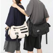 Men's Crossbody Bag Multi-Function Multi-Pocket Shoulder Bag Women's Bag Japanese College Style Commuter Couple Bag Large Capacity - Beige - View 5