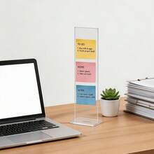 1pc Transparent Acrylic Memo Board With Computer Screen Memo Clip Holder, Message Board Office Desk Decor, 2 Colors Available, Autumn Office Desk Decor Back To School Gift - Multicolor - View 5