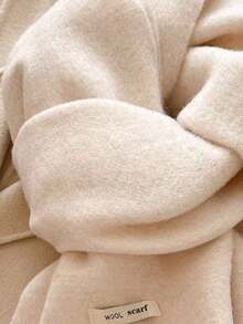 Autumn/Winter Korean Style Solid Color Tassel Women's Scarf, High-End Warm Knitted Neck Warmer - Beige - View 4