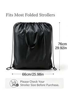 1pc Umbrella-Style Stroller Travel Bag, Portable & Durable Airplane Storage Tote, Airport Accessory, Flight Essential, Black - Black - View 5