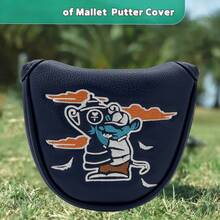 1 pièce Housse de tête de putter de golf pour DF3 - Fermeture à crochet et boucle, étui en PU résistant aux rayures avec doublure moelleuse & design de dessin animé mignon, tête de club bleue (Compatible avec le modèle de putter DF3) - Bleu azur - Voir 6